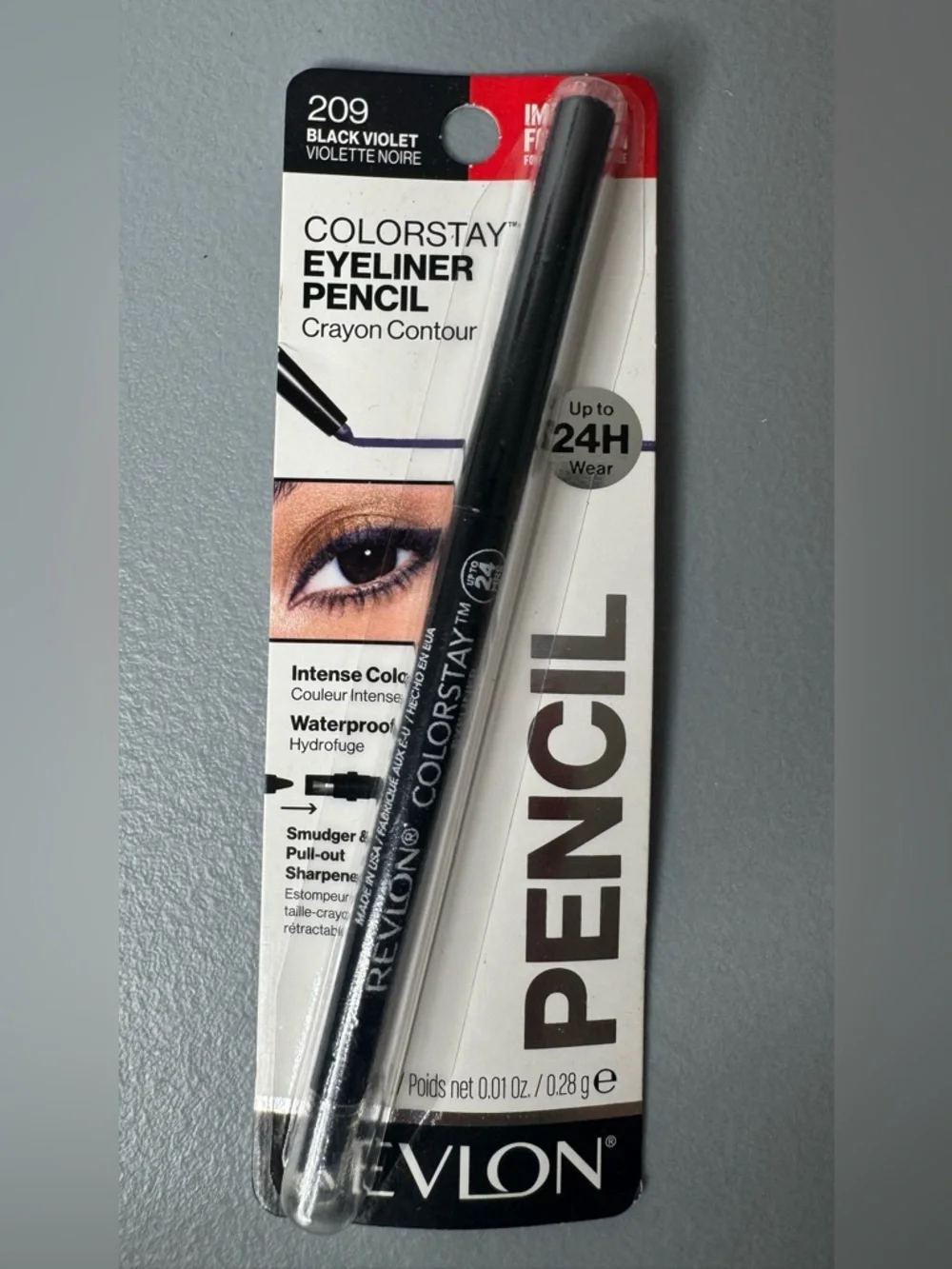 Revlon ColorStay Eyeliner Pencil 209 Black Violet intense color waterproof smudg
